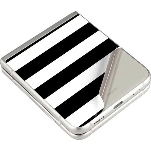 White and Black Stripes Galaxy Z Flip3 5G Skin